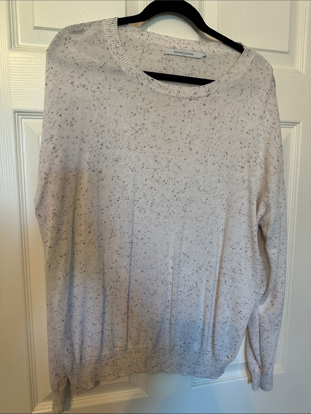 Stitch & Spruce Cream Speckle Crewneck Sweater